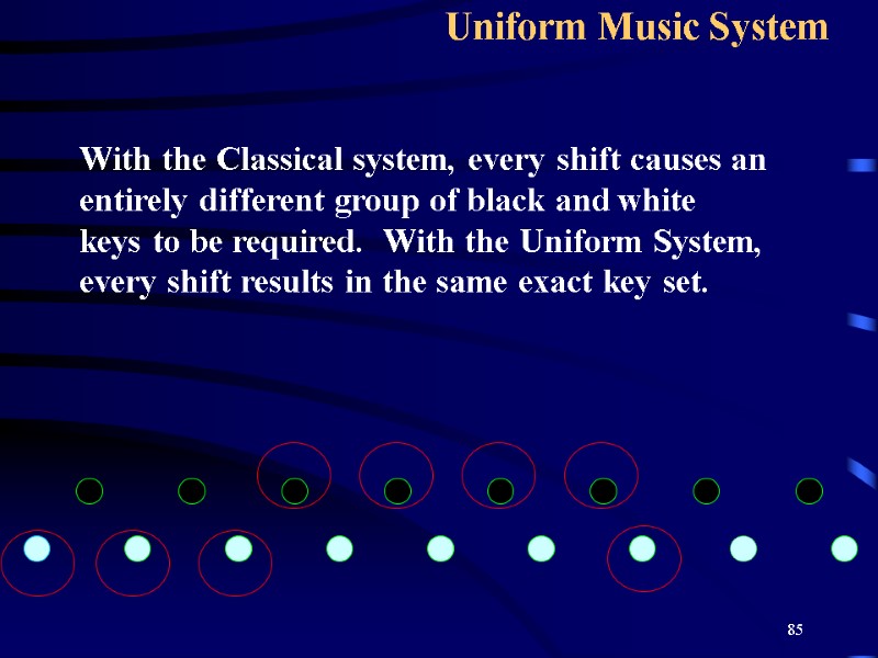 85 Uniform Music System   With the Classical system, every shift causes an